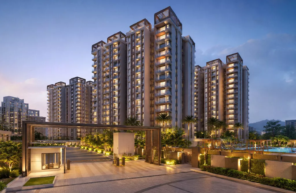 Gated Community Apartments in Vizag with Landscaped Surroundings and Secure Entrance by MVV Builders