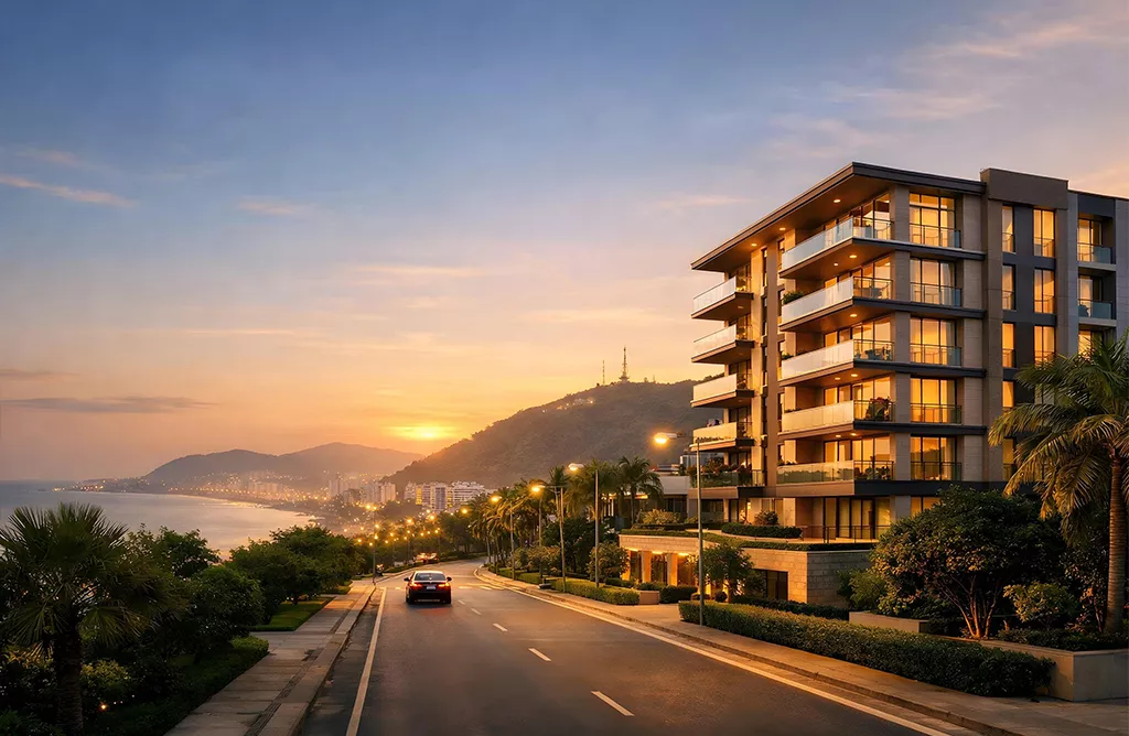 Scenic Siripuram Coastal Skyline with Modern Residences